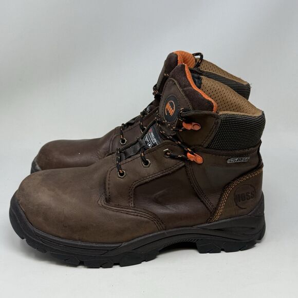 HOSS Hudson Composite Toe Work Boots Mens 9 Brown Leather Insulated Waterproof - Picture 2 of 16